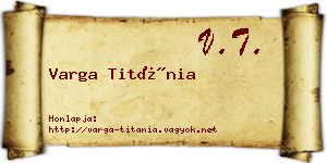 Varga Titánia névjegykártya